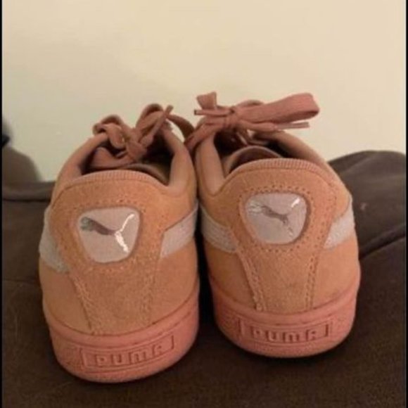 Rose Gold Puma Suede Sneakers - Picture 1 of 2